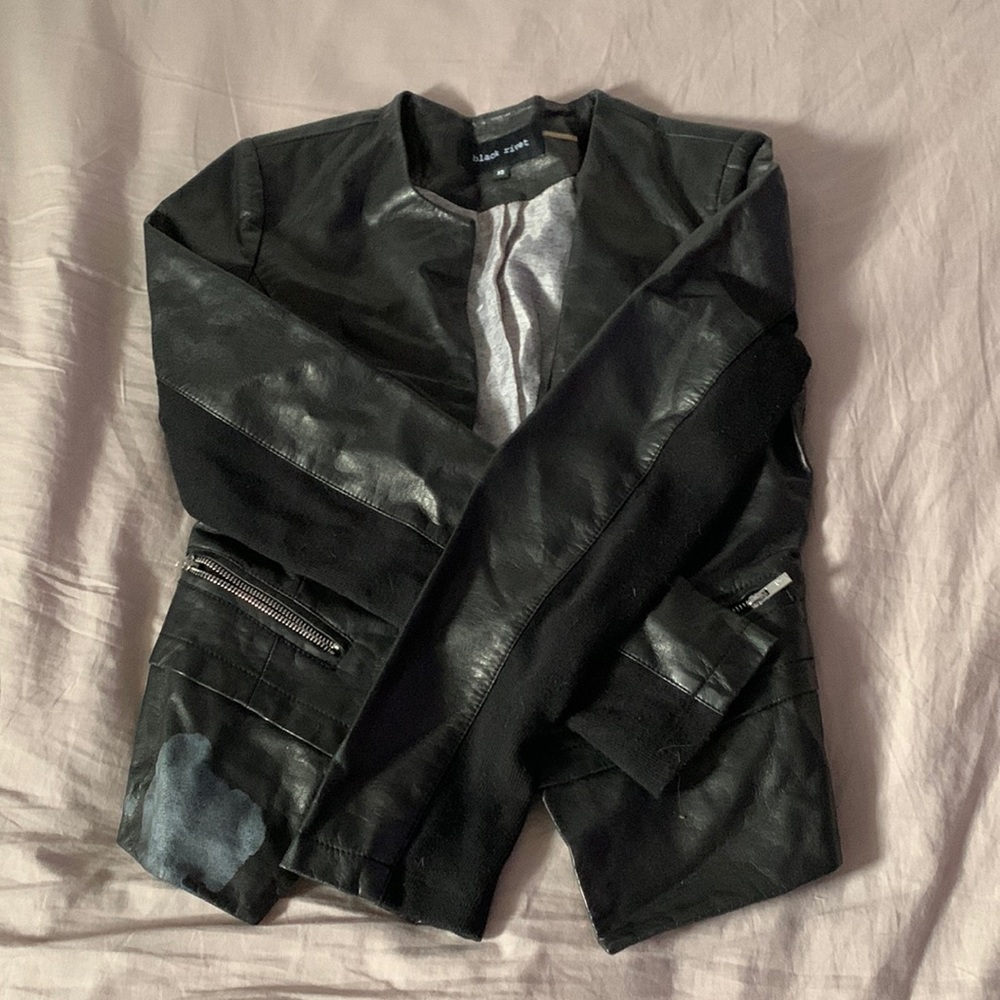 Black leather jacket